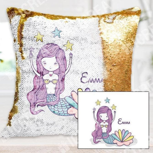 Personalized Mermaid Sequin Pillow