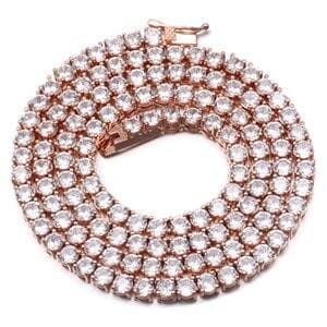 Iced Out Zircon 1 Row Tennis Chain For Men's Women Hip Hop Jewlery With Colorful Crystal Gold Silver Rose Gold 40 Inch Long