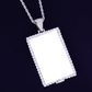 Custom Made Photo Square Medallions Necklace & Pendant with Tennis Chain Gold Color Cubic Zircon Men's Hip hop Jewelry
