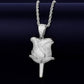 Flower Petals Necklace & Pendant With Tennis Chain Color Iced Cubic Zircon Men's Hip hop Jewelry For Gift