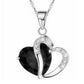 Necklace heart-shaped zircon crystal necklace chain clavicle sweater chain Women Heart Rhinestone Silver Pendant Jewelry