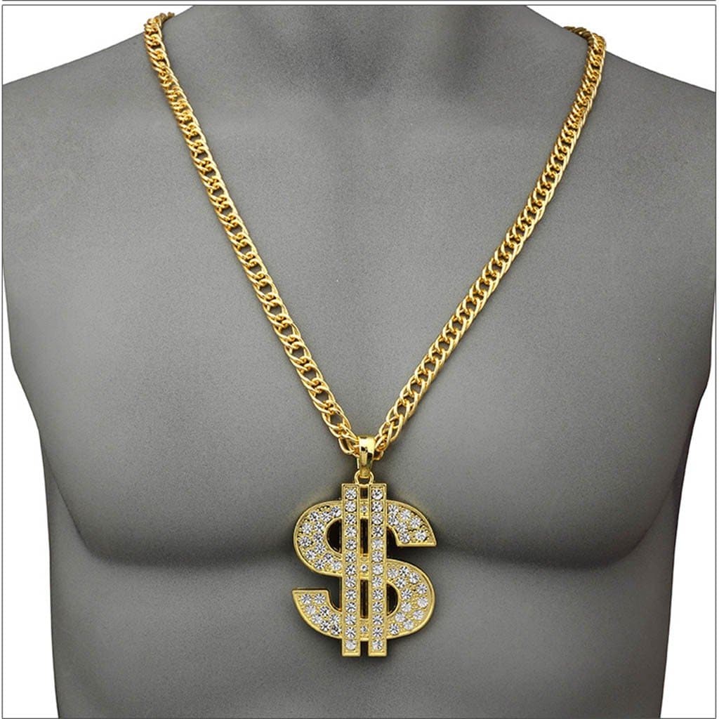 Trend Sign Exaggerated Men And Women Personality Pendant Necklace Dollar modeling Fashion Trendy Bohemian Necklace Jewelry
