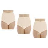 Wearever Women's Cotton Comfort Incontinence Panties for Bladder Control with Regular Absorbency - Reusable & Washable Leak Proof Underwear for Women (Pack of 3) (Beige) (2X) (Fits Hip Sizes: 45-48")