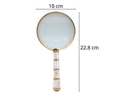 RII Magnifying Glass with Mother of Pearl Handle, Handheld 10x Magnifying Glass Lens, Antique Magnifier, Reading, Inspection, Coin & Stamp, Astrologer, Low Sight Elderly Collectible Décor Gift 4"