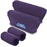 Universal Crutch Underarm Pad and Hand Grip Covers - Luxurious Soft Fleece with Sculpted Memory Foam Cores (Playful Purple)