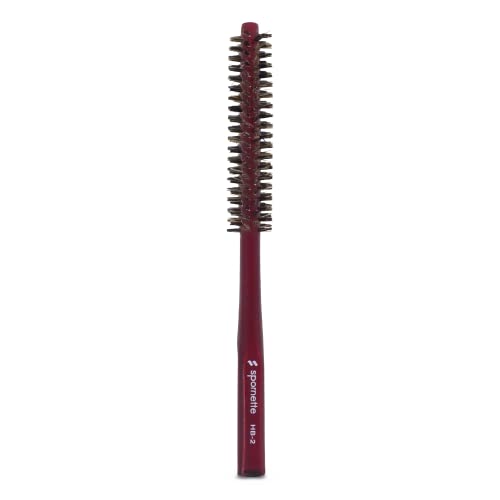 Spornette Mini Styler Boar Bristle .75 inch Round Brush (#HB-2) for Blowouts, Volume, Styling, Finishing, Curling & Setting Short, Curly, Wavy, Straight, Thick, Normal or Thin Hair on Men & Women