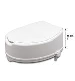 Pepe - Toilet Seat Risers for Seniors 6 inch, Raised Toilet Seat with Lid, Handicap Toilet Seat Riser, Elevated Toilet Seat for Elderly, 6 inch Raised Toilet Seat, White High Toilet Seat for Seniors