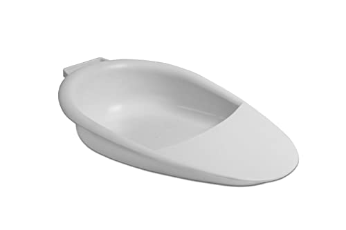 Pepe - Bed Pans for Elderly Females, Easy to Clean Bedpans for Men, Comfortable Bed Pans for Elderly Men, Bedpans for Women with Handle, Female Bed Pan for Urine, Portable Bed Pan for Adults White
