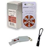 Power One Hearing Aid Batteries - Size P312-60 Pack - Complimentary Battery Keychain Kit