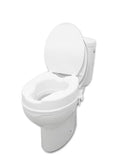 Pepe - Toilet Seat Risers for Seniors 4 inch, Raised Toilet Seat with Lid, Handicap Toilet Seat Riser, Elevated Toilet Seat for Elderly, 4 inch Raised Toilet Seat, White High Toilet Seat for Seniors