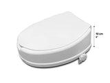 Pepe - Toilet Seat Risers for Seniors 4 inch, Raised Toilet Seat with Lid, Handicap Toilet Seat Riser, Elevated Toilet Seat for Elderly, 4 inch Raised Toilet Seat, White High Toilet Seat for Seniors