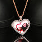 Custom Pictures Crystal Heart Medallions Pendant Necklace Gold Silver Cubic Zircon Men's Hip Hop Jewelry