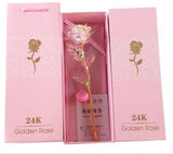 Valentine's Day Creative Gift 24K Foil Gold Rose Lasts Forever Love Wedding Decor Rose