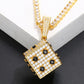 Fashion Ice Out Square Dice Pendant Necklace Bling Cube Cubic Zirco Micro Paved AAA Zircon For Men Hip Hop Jewelry For Gifts