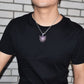 Purple Color Demon Evil Expression Necklace & Pendant With Tennis Chain Bling Zircon Fashion Hip hop Rock Street Jewelry