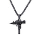 GUN Shape Pendant Necklace For Men Hip Hop Jewelry Gold/Black Color Stainless Steel Army Style Male Chain Necklaces