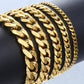 Men's Bracelets Stainless Steel Curb Cuban Link Chain Silver Color Black Gold Bracelet Men Women Jewelry Gift