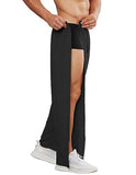 Deyeek Mens Baggy Sweatpants with Zipper Legs Tear Away Pants for Men Elderly Disabled Surgical Post Surgery Recovery Pants Black