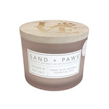 Sand + Paws Scented Candle - Ocean & Sea Salt –Luxurious Air Freshening Jar Candles Neutralize pet Odors and Enhance Home décor – 100% Cotton Lead-Free Wicks - 12 oz