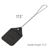 3 Pack Sturdy Leather Fly Swatter - Heavy Duty Flyswatter with Durable Metal Handle, 17.5” Rustic Bug Swatter for Flies, Bees, and More