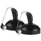 Digital Hearing Amplifier Pair - Personal Sound Amplification Device, Rechargeable All-Day Battery Life Lightweight Behind The Ear BTE Sound Aid and Voice Hearing Amplifiers, Black