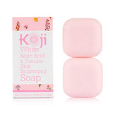 Koji White Kojic Acid & Collagen Skin Brightening Soap for Face Dark Spot & Natural Glowing Skin - Daily Moisturizer, Acne Scars, Wrinkles, Skin Tightening of Vegan Soap, 2.82 oz (2 Bars)