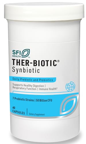 Klaire Labs Ther-Biotic Synbiotic Probiotic & a Prebiotic - Digestive Health & Immune Support∗ - Lactobacillus & Bifidobacterium Strains - Low-FODMAP Probiotic Supplement for Men & Women (60 Capsules)