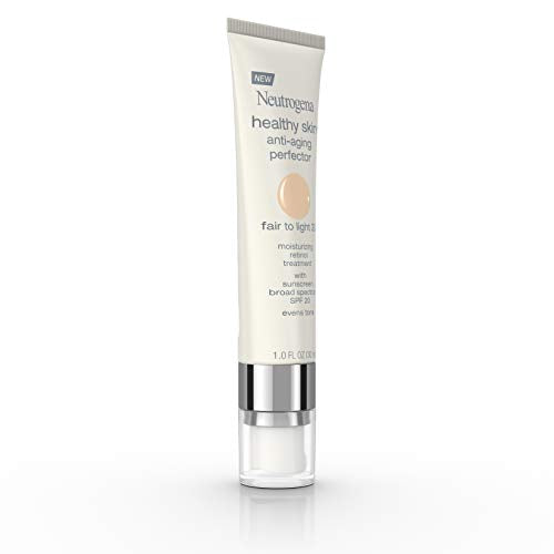 Neutrogena Healthy Skin Anti-Aging Perfector Tinted Facial Moisturizer and Retinol Treatment with Broad Spectrum SPF 20 Sunscreen with Titanium Dioxide, 20 Fair to Light, 1 fl. oz