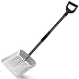 Snow Shovel Pusher with D Shape Handle,13.3” Wide Metal Collapsible Snow Shovel for Ice and Snow Cleanning,Ergonomic Aluminum Snow Shovel for Driveway Car Camping