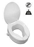 Pepe - Toilet Seat Risers for Seniors 6 inch, Raised Toilet Seat with Lid, Handicap Toilet Seat Riser, Elevated Toilet Seat for Elderly, 6 inch Raised Toilet Seat, White High Toilet Seat for Seniors