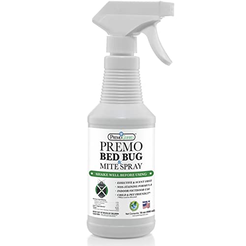 Bed Bug Killer Spray by Premo Guard 16 oz – Fast Acting Bed Bug Treatment – Stain & Scent Free – Child & Pet Safe – Best Extended Protection – Natural & Non Toxic Formula