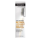 Neutrogena Rapid Tone Repair Retinol + Vitamin C Dark Spot Corrector Face Serum, Daily Anti-Wrinkle Dark Spot Corrector to Brighten & Even Tone, Mineral-Oil & Dye-Free, White, 1 oz