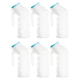 Urinals for Men with Translucent Lid – 32 Oz. Bottle – 6 Pack-Male Urinal Bottles with Glow in The Dark Lid– Durable and Reliable – Practical Design – for Camping, Travel People