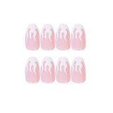 24PCS Press on False Nails Flame Coffin Square Acrylic Fake Nails Fire Glue On Fingersnails for Women Girls DIY Manicure Salon