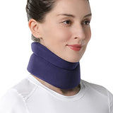 VELPEAU Neck Brace -Foam Cervical Collar - Soft Neck Support Relieves Pain & Pressure in Spine - Wraps Aligns Stabilizes Vertebrae - Can Be Used During Sleep (Comfort, Blue, Small, 2.75″)