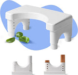 Poop Stool Adults for Bathroom, 5.9 Inches to 8.5 Inches Height Collapsible Toilet Stool Squat Adult (White, Plastic)