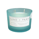 Sand + Paws Scented Candle - California Beach House –Luxurious Air Freshening Jar Candle Neutralize pet Odors and Enhance Home décor – 100% Cotton Lead-Free wicks-12oz