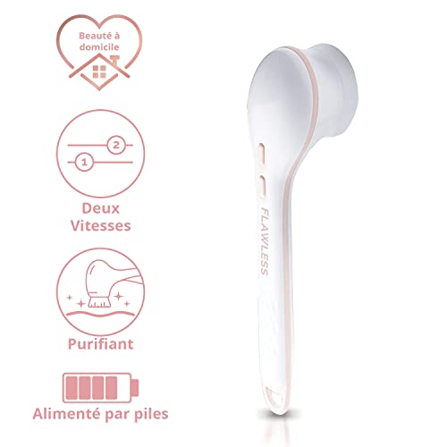 Finishing Touch Flawless Cleanse Spa, Electric Body Brush- with 3 Multi-Purpose Cleansing Heads for a Full Body Spa Experience