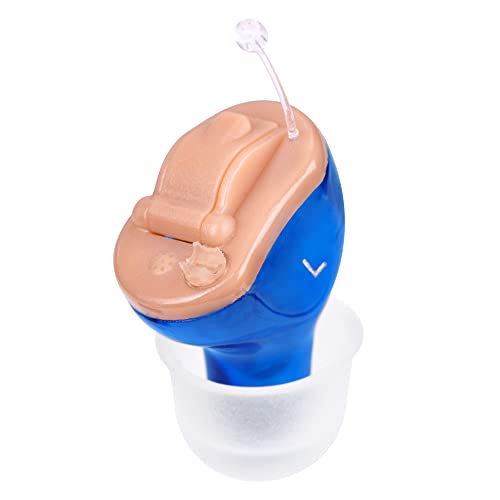 Resovonac Hearing Amplifier for Seniors Adults - Noise Reduction Hearing Ear Amplification Device Nearly Invisible Hearing Aid Cleaning kit Included (BLUE)