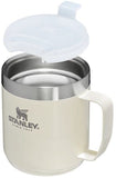 Stanley Stay Hot Camp Mug - Durable 18/8 Stainless Steel Insulated Mug - Splash-Free Tritan™ Drink-Thru Lid - 12 OZ - Cream Gloss