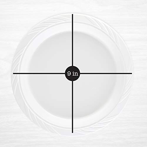 PLASTICPRO 400 Count Disposable 9 Inch White Plastic Dinner Plates large