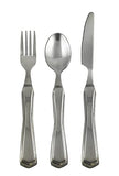 Essential Medical Supply Heavy Duty Weighted Stainless Steel Utensil Set with Fork, Knife and Spoon for Easy Eating