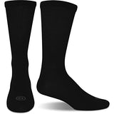 Doctor's Choice Diabetic Socks for Men, Seamless Crew Socks with Non-Binding Top, Provides Extra Comfort for Gout, 4-Pairs, Black, X-Large, Size 13-15