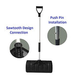 MTB 52 inch Lightweight Snow Shovel Snow Pusher, Pack of 2 Sets, Black, with Wide Poly Blade (22 inch x 10 inch) and Aluminum Handle