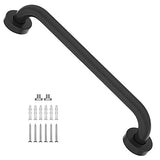 16 Inch Matte Black Shower Grab Bar-1" Diameter, iMomwee Stainless Steel Elderly Safety Bars, Bathroom Shower Balance Bar, Wall Handrail Support, Handicap Senior Disabled Pregnant Assist Bath Handle