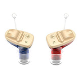 A Pair of CIC Digital Hearing Amplifier Invisible Ear Sound Amplifier ITC Hearing Amplifier Enhancer Wireless Portable For Adults Small and Tiny… (a pair red blue)