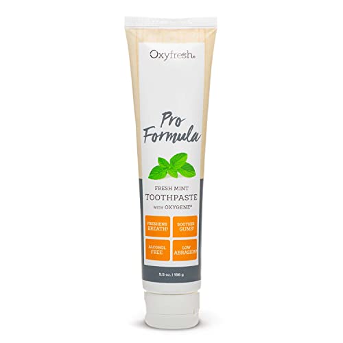 Oxyfresh Pro Formula Fresh Mint Toothpaste – Gentle Low Abrasion - Cosmetic Fluoride Free Formula - Great for Sensitive Teeth and Gums with Natural Essential Oils. 5.5 oz.