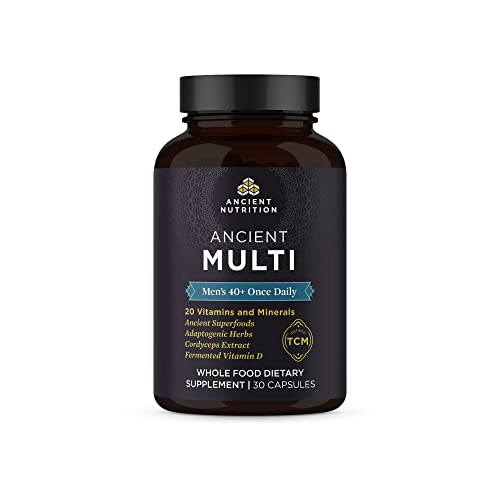 Ancient Nutrition Multivitamin for Men, Ancient Multi Men's 40+ Once Daily Vitamin Supplement 30 Ct, Vitamin A, Vitamin B and Vitamin K2, Supports Immune System, Paleo and Keto Friendly