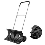 ORIENTOOLS Snow Shovel with Wheels for Driveway, Heavy Duty Snow Pusher with 6" Wheels and 26" Wide Blade for Efficient Snow Removal, Back Saver Snow Pusher Efficient Remover Tool for Doorway Sidewalk