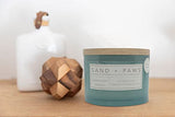 Sand + Paws Scented Candle -California Beach House –Luxurious Air Freshening Jar Candles Neutralize pet Odors and Enhance Home décor – 100% Cotton Lead-Free Wicks - 12oz